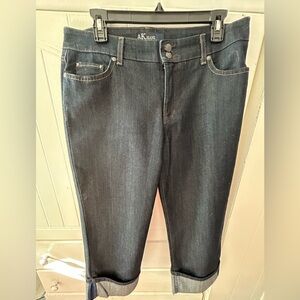 NWOT ANNE KLEIN Women's Dark Blue Ankle Jeans, Cuffed, Detailed Pockets-5